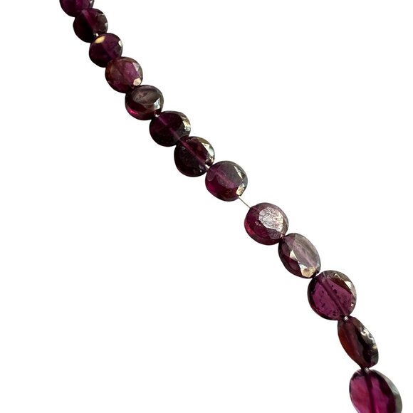 VTG Handmade Genuine Tested Red Garnet Coin Beads Stones Bracelet Lobster Clasp - Picture 5 of 6